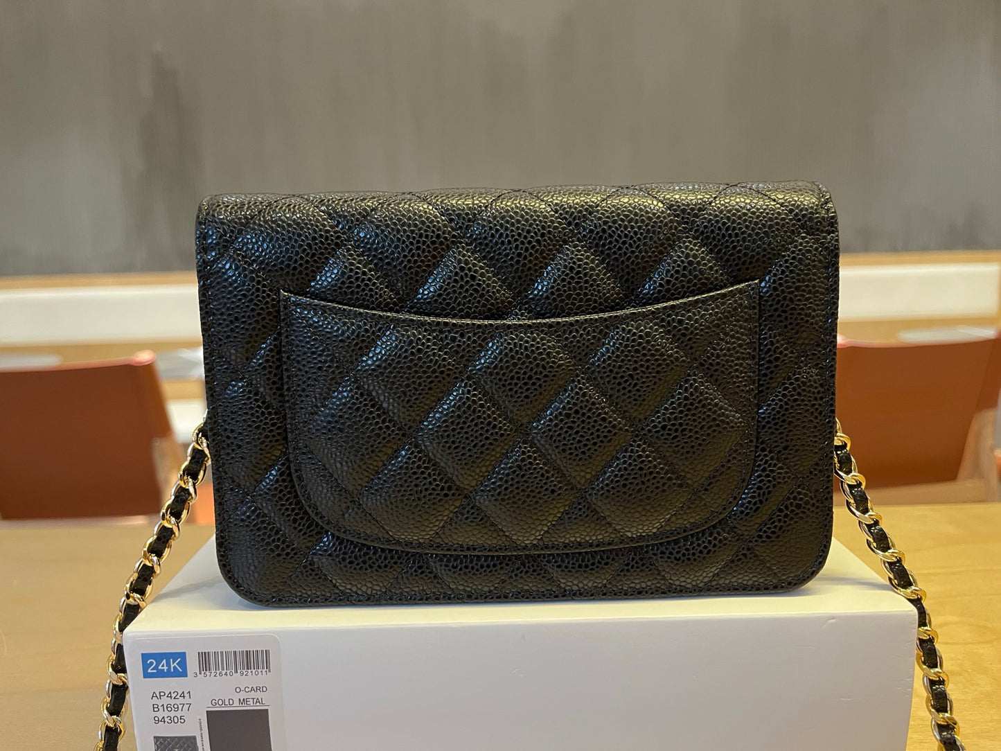CHANEL 25c Wallet on Chain (WOC) | Exclusive Haas Caviar Leather Gold-Tone | Double C-Lock Flap Bag | 12cm Mini "Lucky Purse"