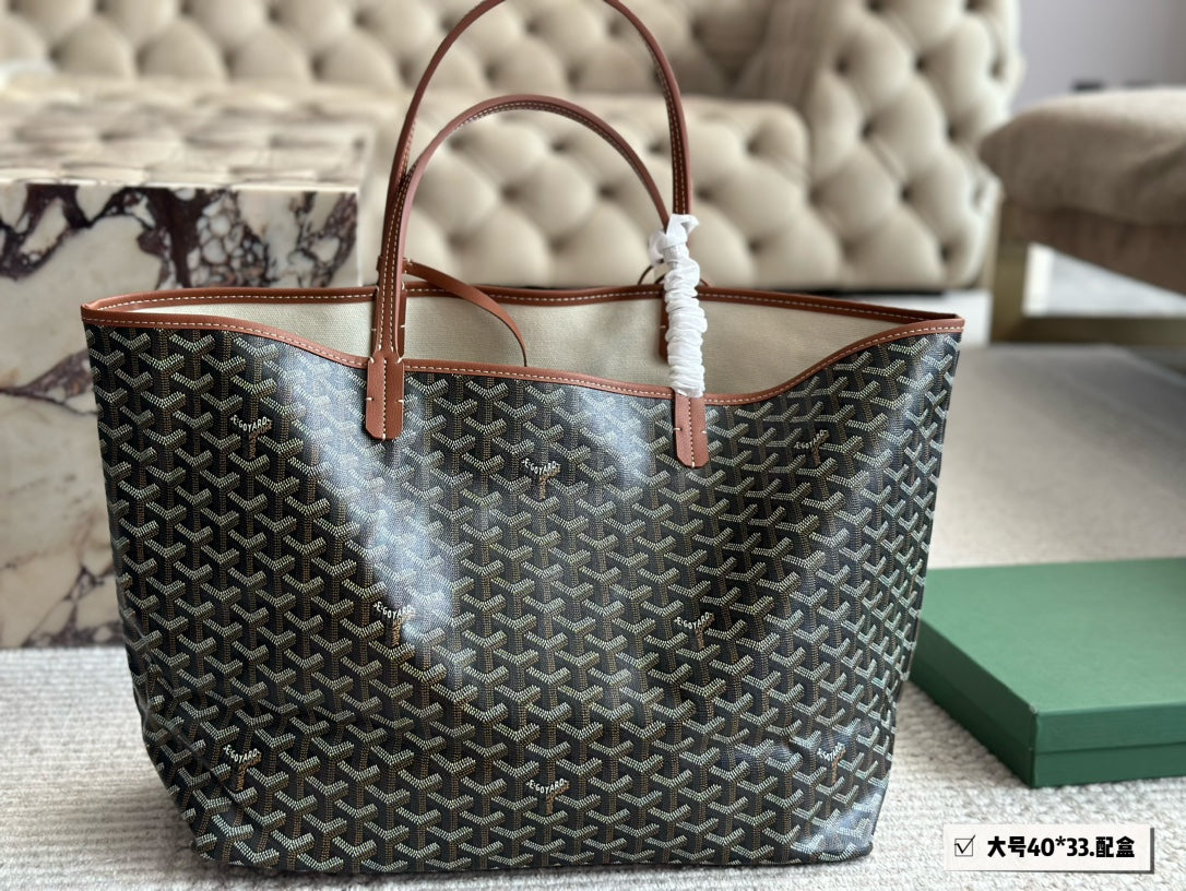 Luxury Goya Style Tote Bag Large Size 40x34x20cm Fashionable Durable Shopping Bag for Women Work Travel & Daily Use