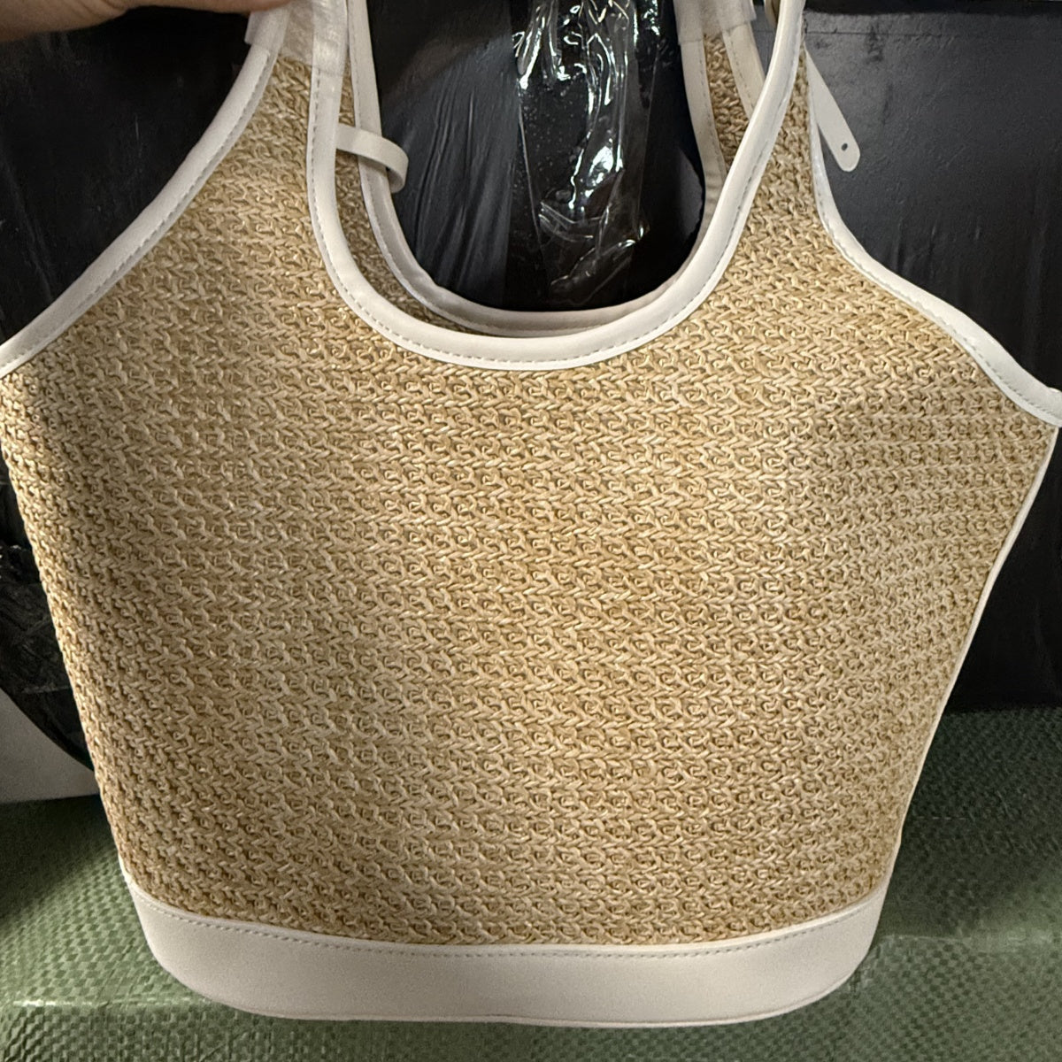 Prada Raffia Bucket Shoulder Bag Summer Woven Straw Tote 28x13x22cm Beach Vacation Essentials PRADA MILANO
