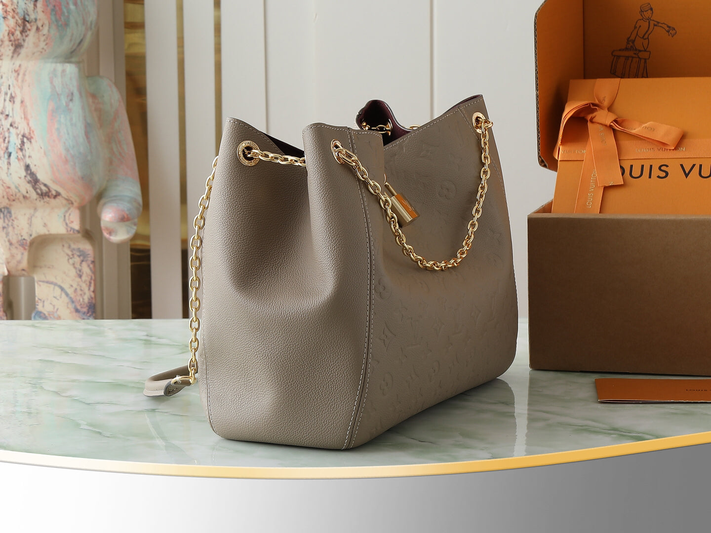 Anytime Medium Bag | 1988 Omenade Archive Re-edition | Monogram Emeinte Leather with Detachable L-Lock 42×27×14cm