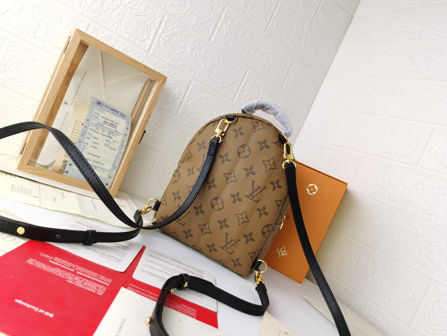 Louis Vuitton 2017 Early Spring Monogram Backpack Mini Double Bag 16x21x10cm Calfskin Trim Engraved Zippers Luxury Functional Urban Travel Backpack