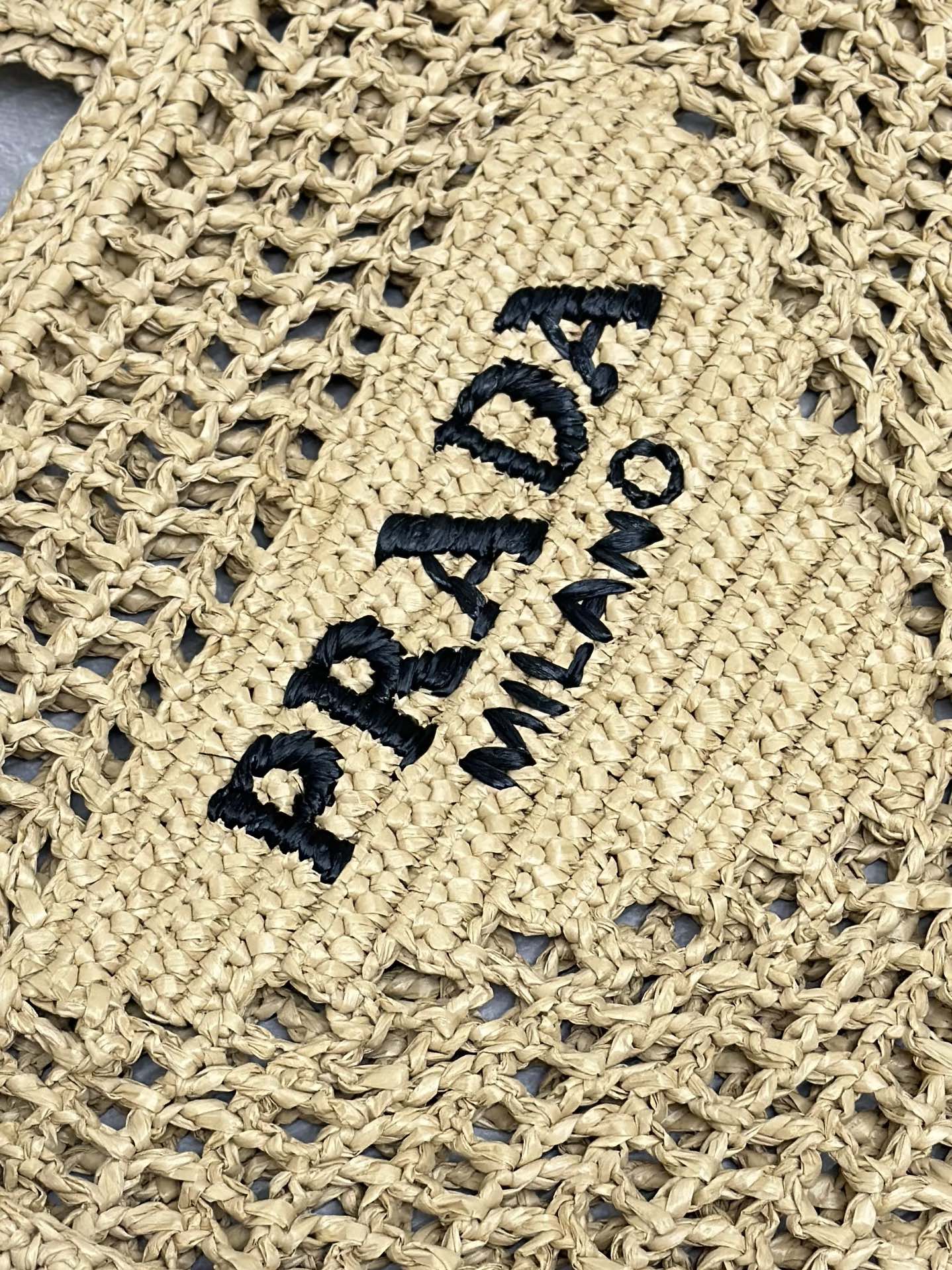 🌿 Designer Raffia Tote Bag - Deconstructed Style + Embroidered Triangle Logo | 38cm Lightweight Beach & Office Bag