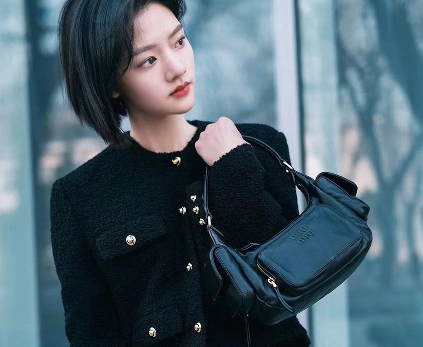 2023 Viral Celebrity Style·Imported Lambskin Multi-Pocket Crossbody Bag | Satin Lining Large Capacity | Sweet & Edgy Versatile
