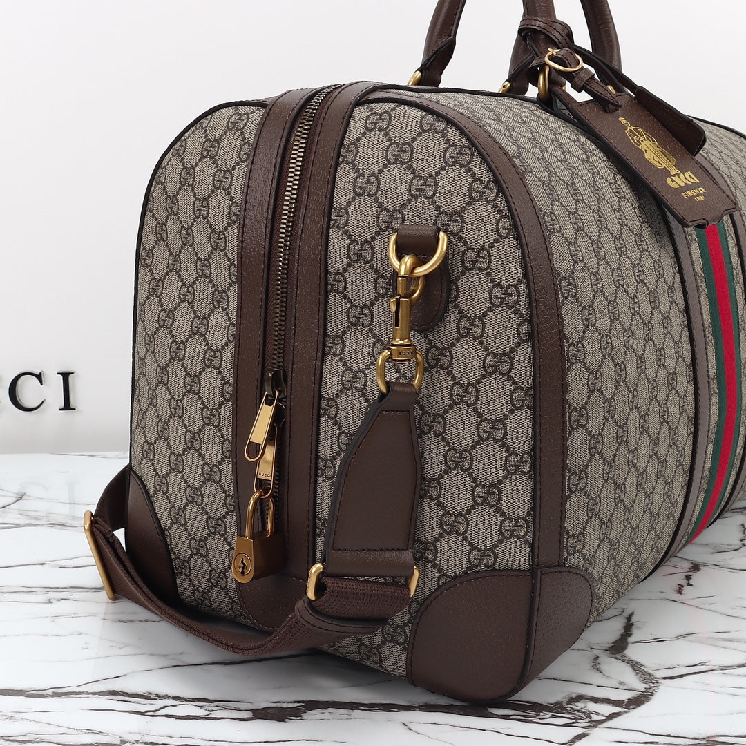 Savoy Large Travel Duffle Bag | Premium Canvas & Leather Trim | Adjustable Shoulder Strap + Dust Bag | Fast Shipping