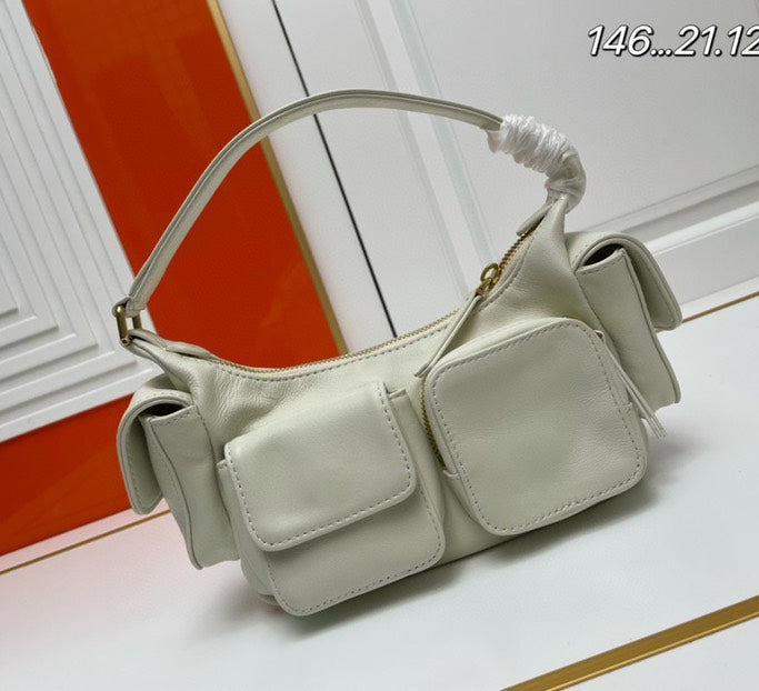 2023 Viral Celebrity Style·Imported Lambskin Multi-Pocket Crossbody Bag | Satin Lining Large Capacity | Sweet & Edgy Versatile
