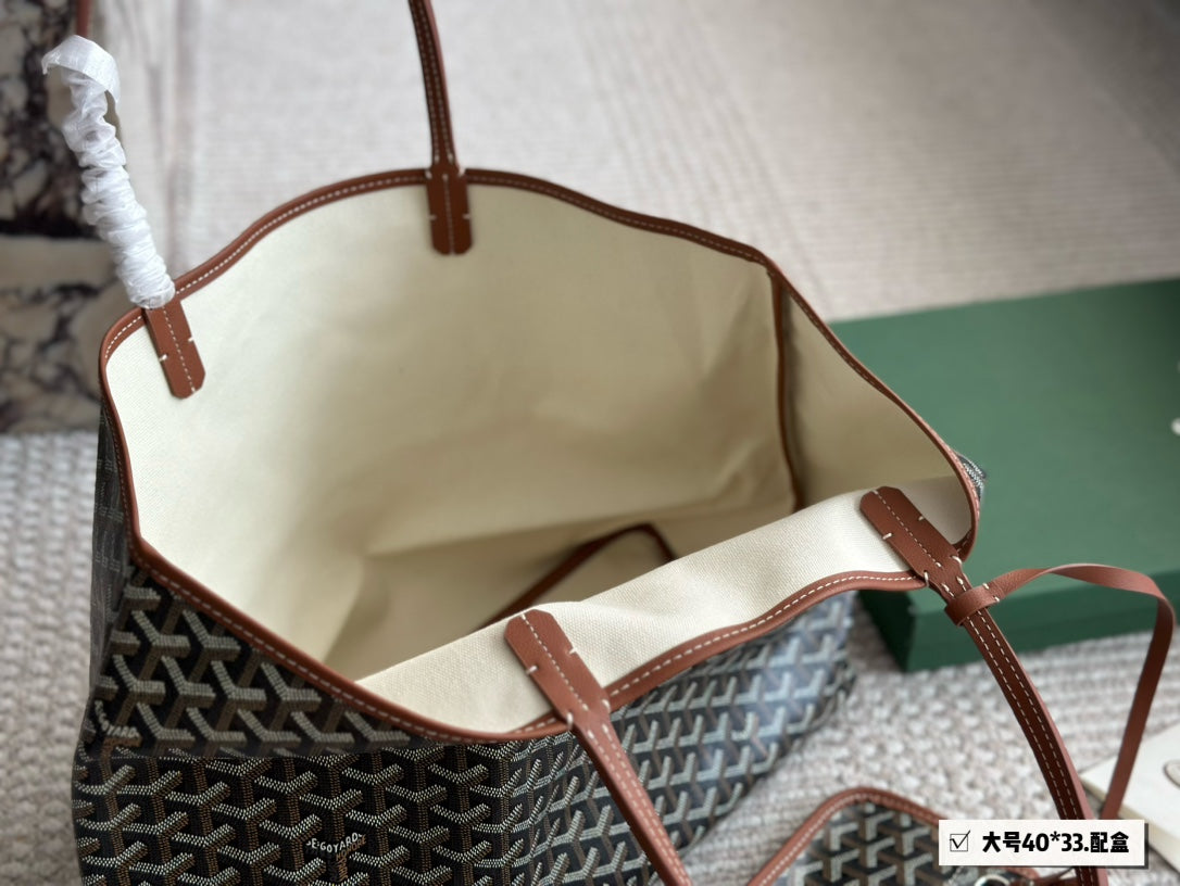 Luxury Goya Style Tote Bag Large Size 40x34x20cm Fashionable Durable Shopping Bag for Women Work Travel & Daily Use