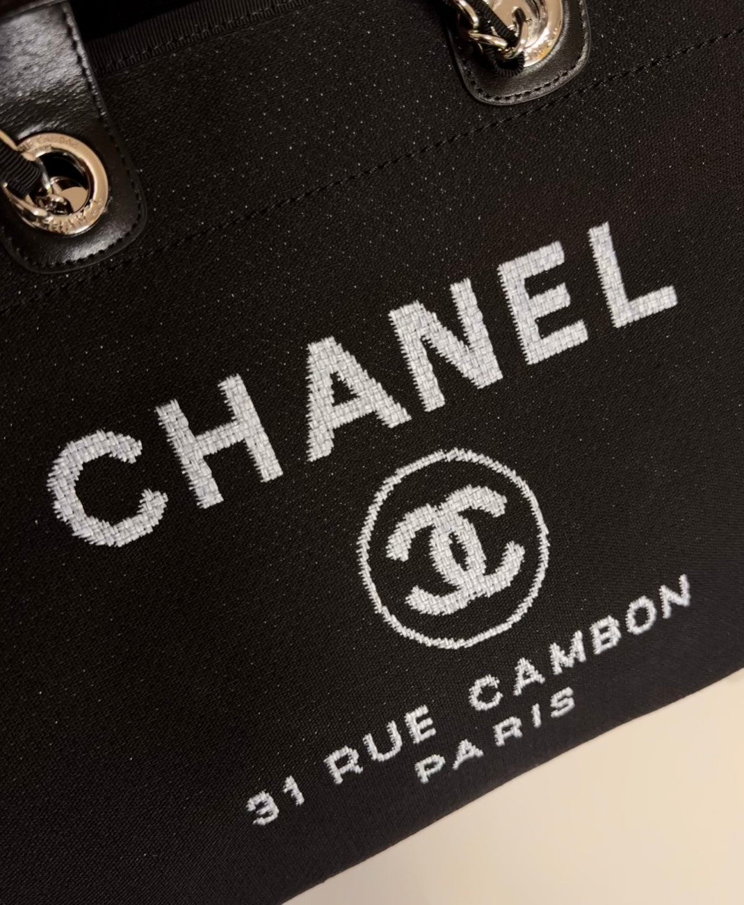 Chanel Seasonal Canvas Shopper Tote | Lightweight Large Beach Bag for Travel & Daily Use