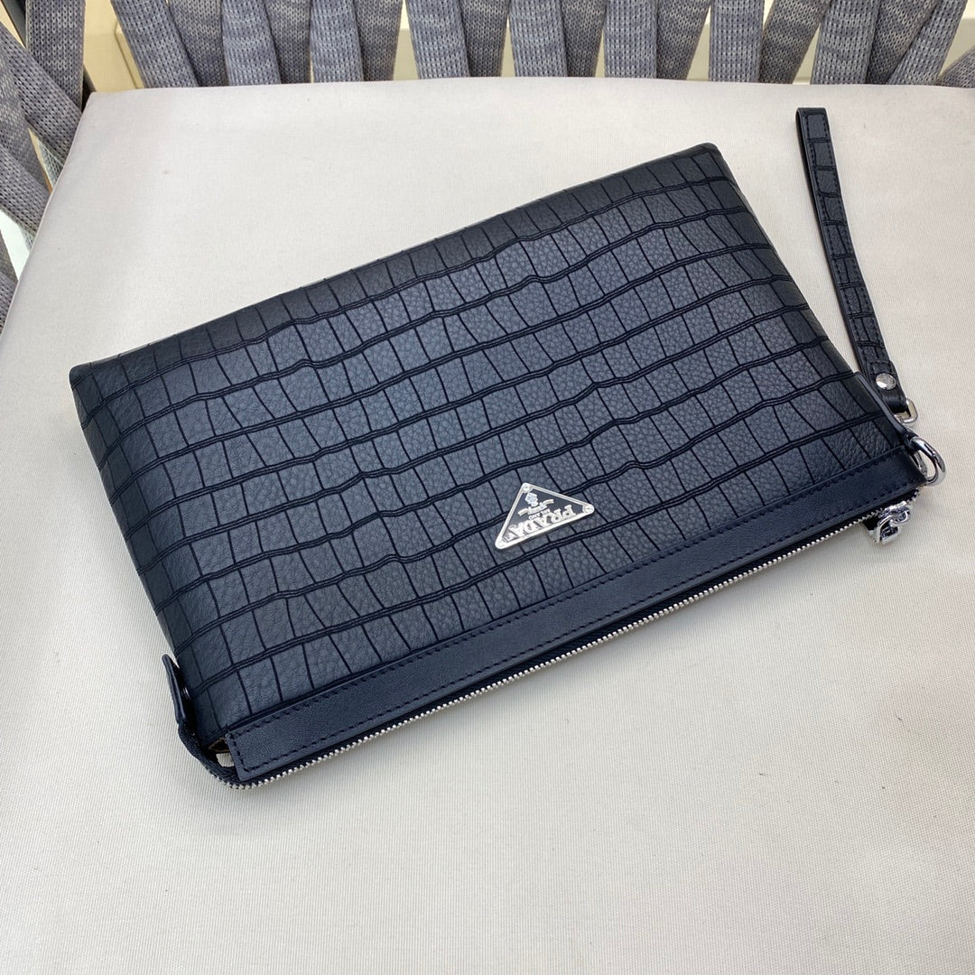 💰 Luxury Genuine Leather Clutch Bag - Premium Lining & Craftsmanship | 29cm Designer Envelope Bag | Black Gift Box