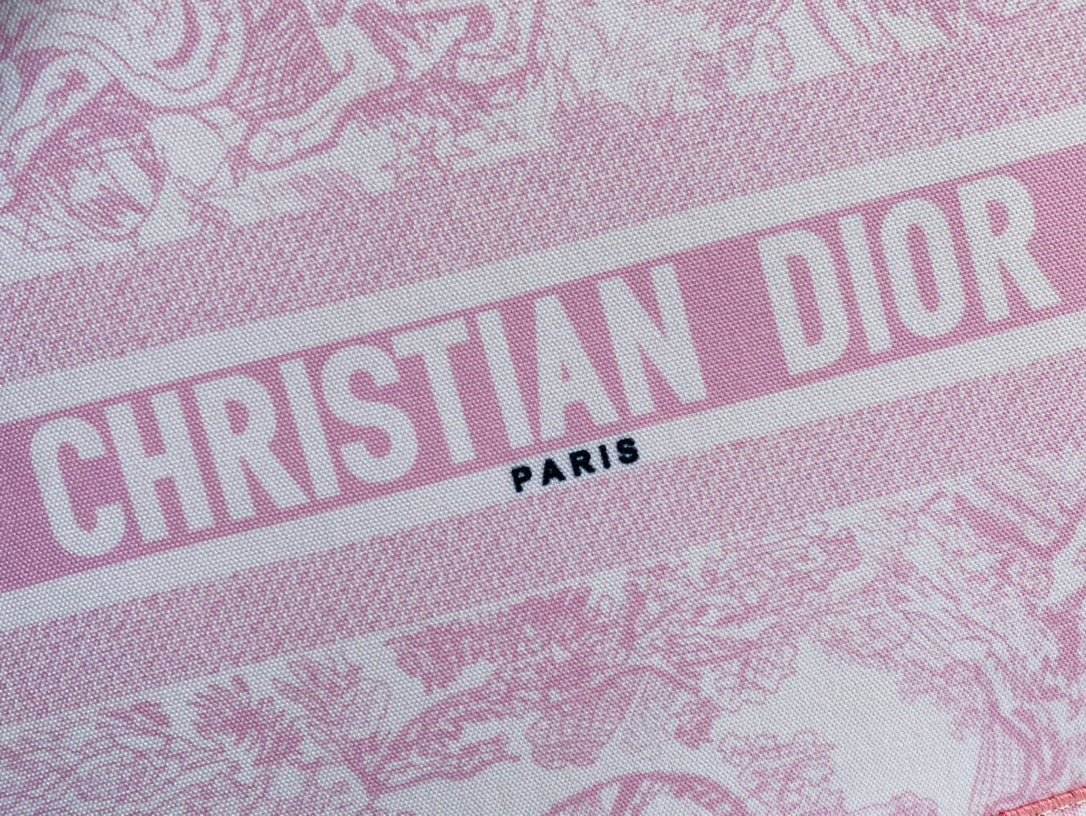 Dior Inspired Pink Tote Bag Elegant Printed Handbag with Large Capacity