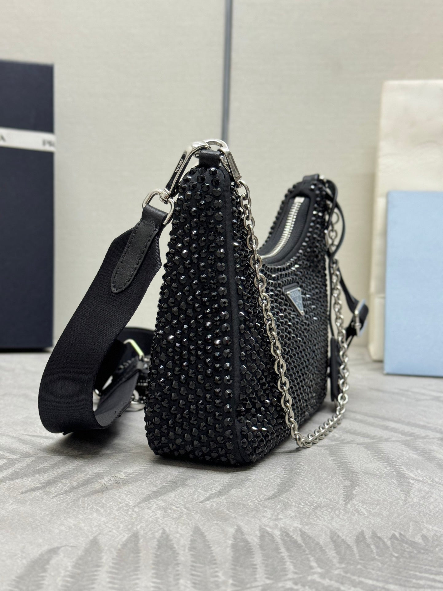 3-in-1 Sparkling Crystal Crossbody Bag | Bling Bling Night Glow with Detachable Mini Pouch
