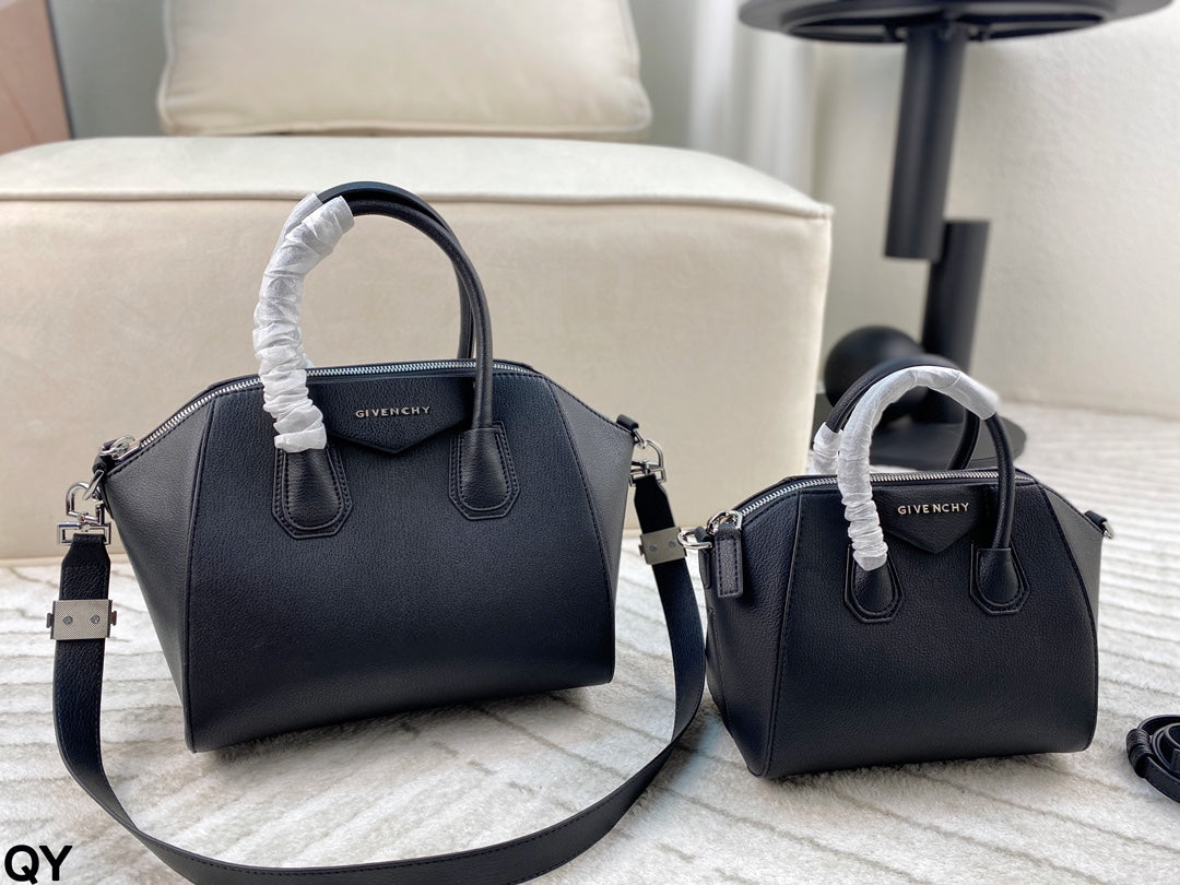 Givenchy Antigona Boston Bag – Geometric Pillow Silhouette in Two Sizes (27x24x17cm & 22x18x12cm) | Lightweight Luxury Tote