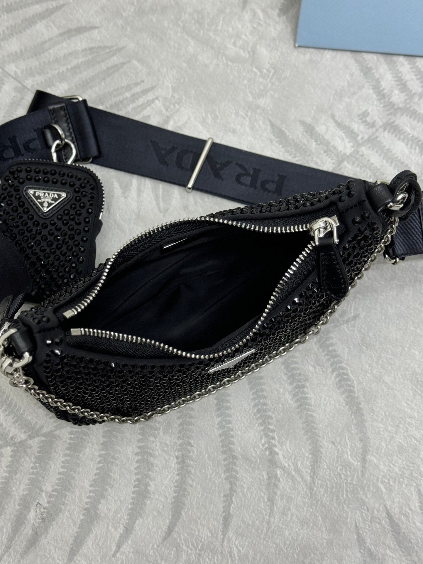 3-in-1 Sparkling Crystal Crossbody Bag | Bling Bling Night Glow with Detachable Mini Pouch