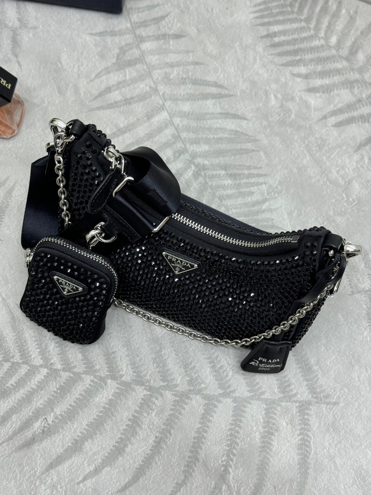 3-in-1 Sparkling Crystal Crossbody Bag | Bling Bling Night Glow with Detachable Mini Pouch