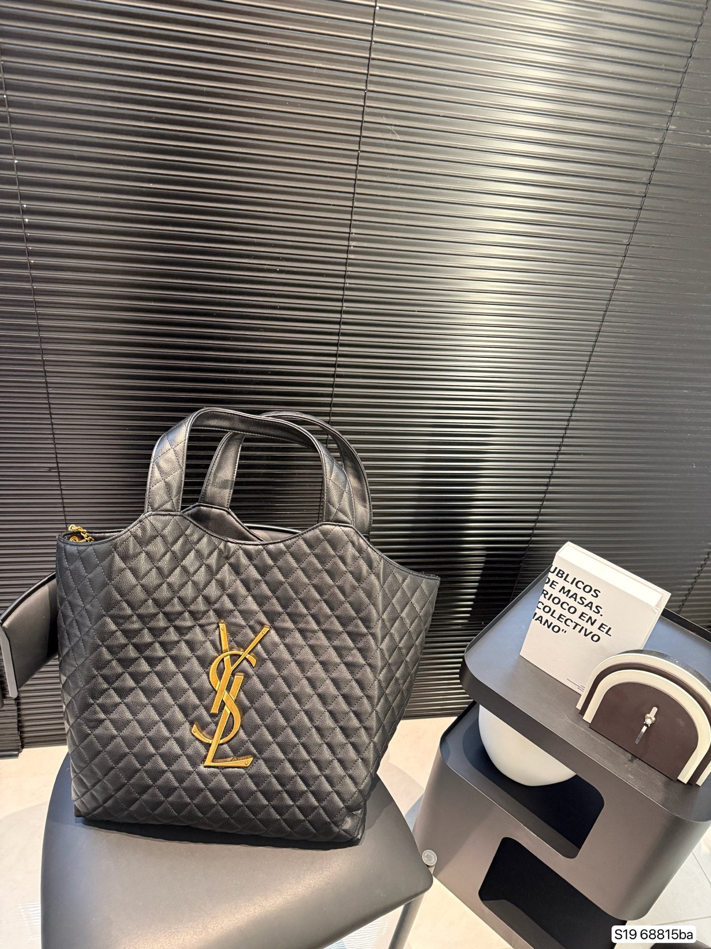 SAINT LAURENT ICARE Tote Bag | 38x34cm Effortless Edge | Signature Matte Logo & Luxe Leather