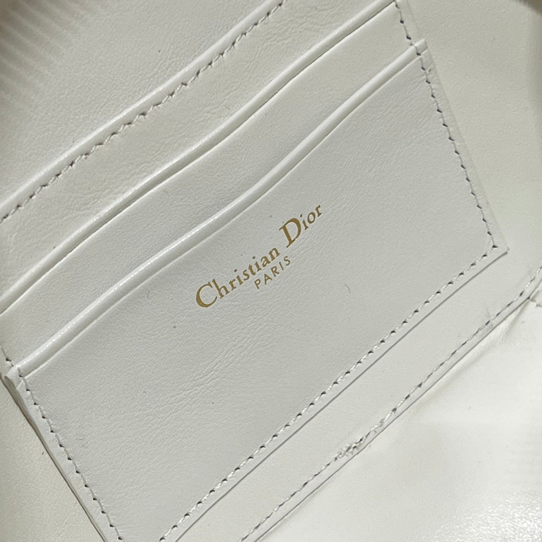 Dior CD Signature White Calfskin Camera Bag - Maria Grazia Chiuri's 2023 RTW Ellipse Crossbody with Detachable Chain Strap (Includes Dust Bag)
