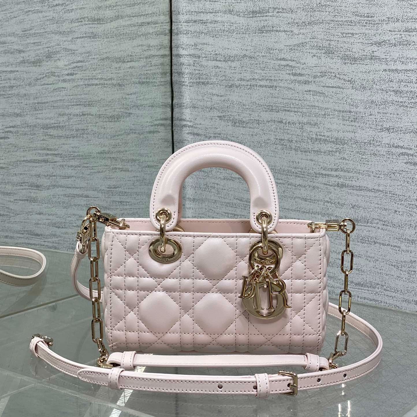 2023 New D-Joy Lambskin Bag|Vintage Diana Style|Short Chain + Long Strap|Retro Rectangle Handbag for Women