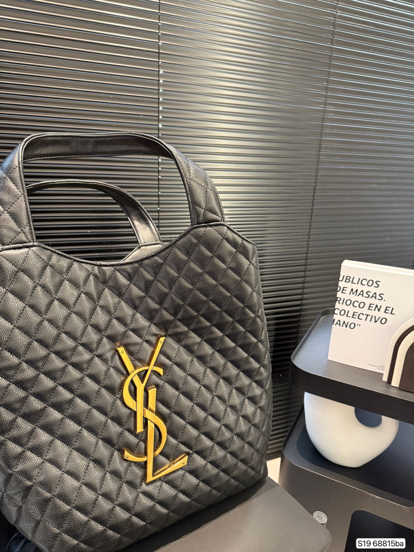 SAINT LAURENT ICARE Tote Bag | 38x34cm Effortless Edge | Signature Matte Logo & Luxe Leather