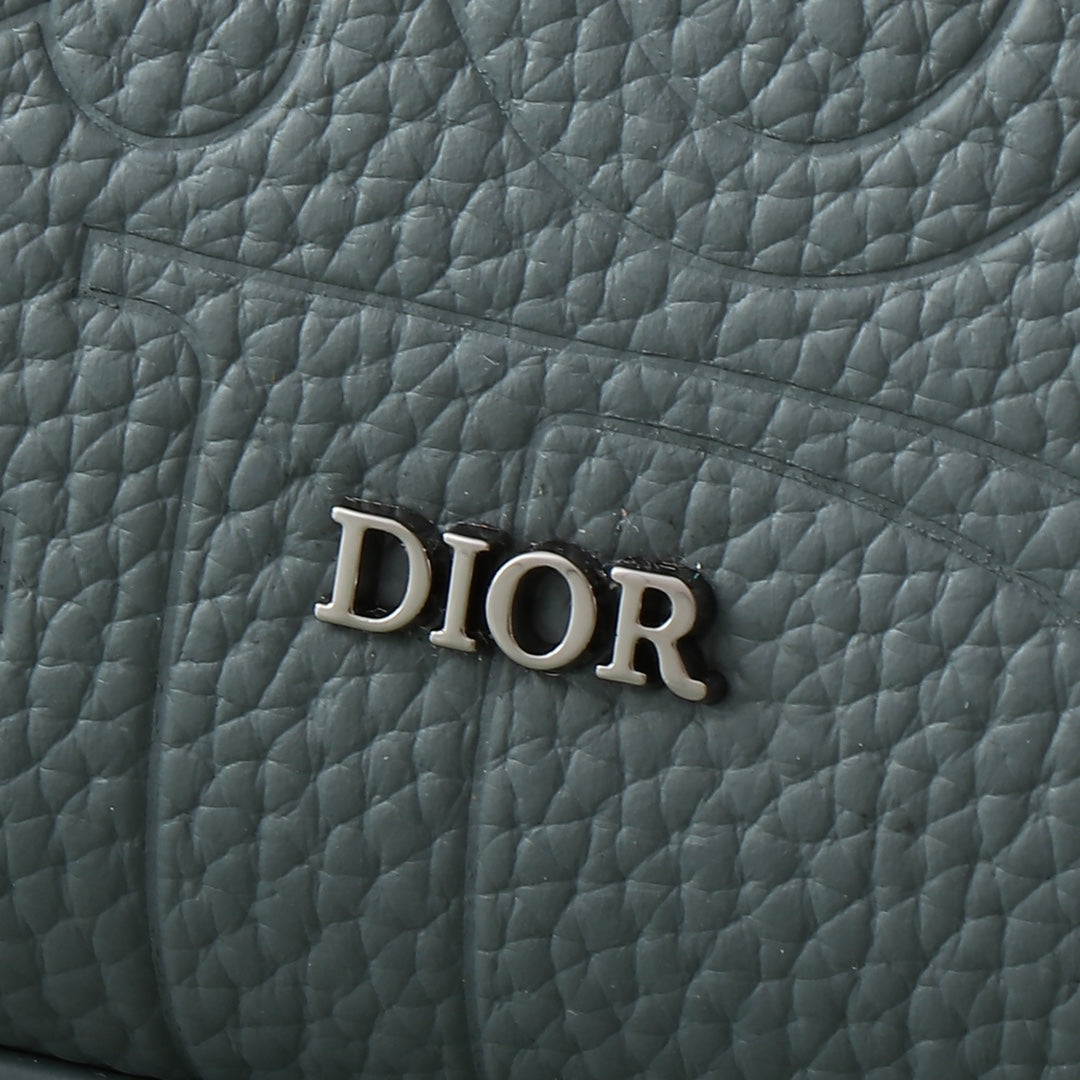Dior Grey Gravity Embossed Clutch|Spacious 27×19.5×6cm|6 Card Slots & Detachable Strap