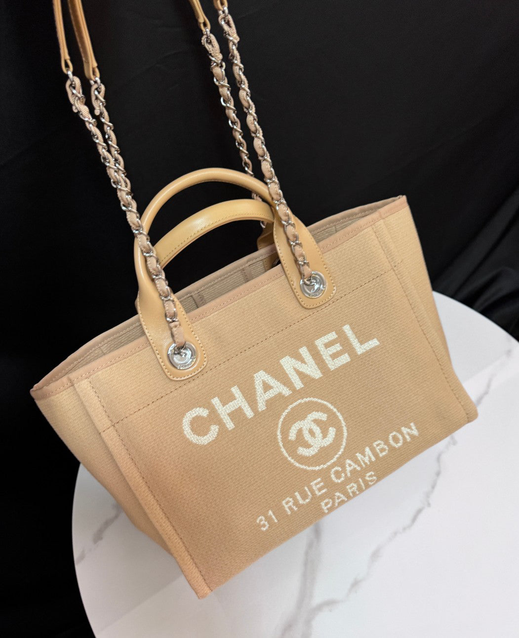 Chanel Seasonal Canvas Shopper Tote | Lightweight Large Beach Bag for Travel & Daily Use