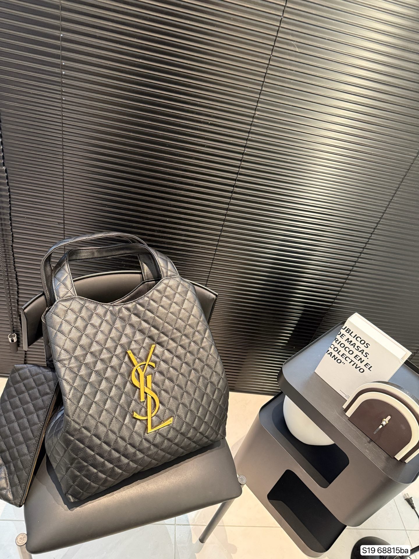 SAINT LAURENT ICARE Tote Bag | 38x34cm Effortless Edge | Signature Matte Logo & Luxe Leather