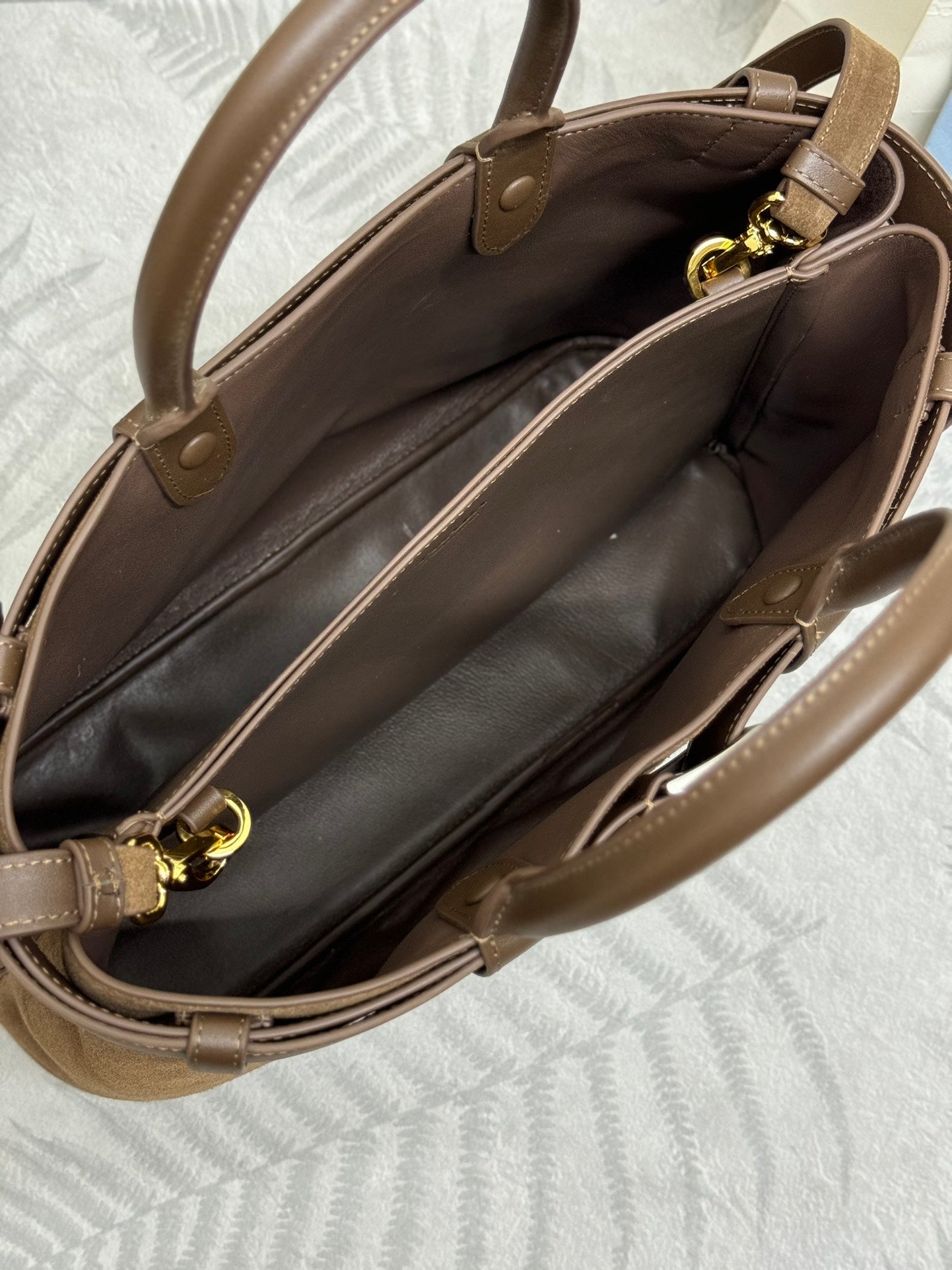 ๐ New Large Tote Bag - Premium Suede & Lambskin Women's Handbag | Detachable Adjustable Strap + Extra Band | 38cm Minimalist Shoulder Bag