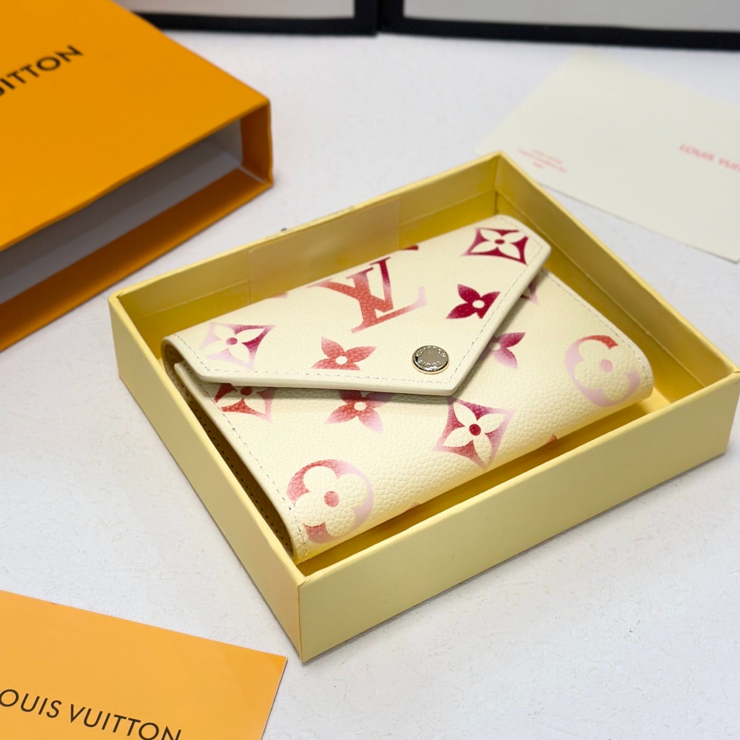 Louis Vuitton Victorine Wallet in Monogram Empreinte Leather | Beige | Compact Design with Coin Pocket | 12x9.5x1.5cm | Model 41938