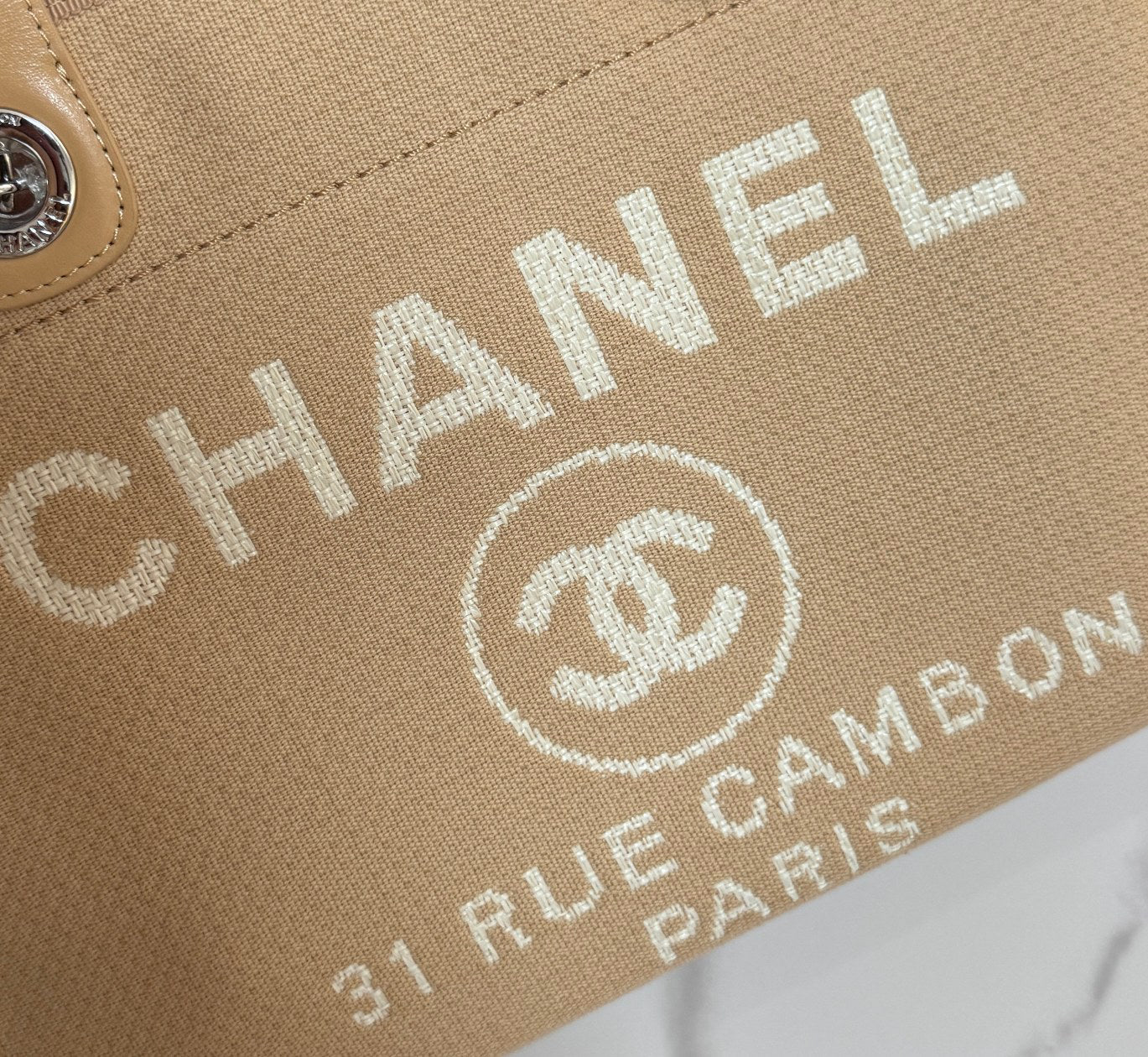 Chanel Seasonal Canvas Shopper Tote | Lightweight Large Beach Bag for Travel & Daily Use