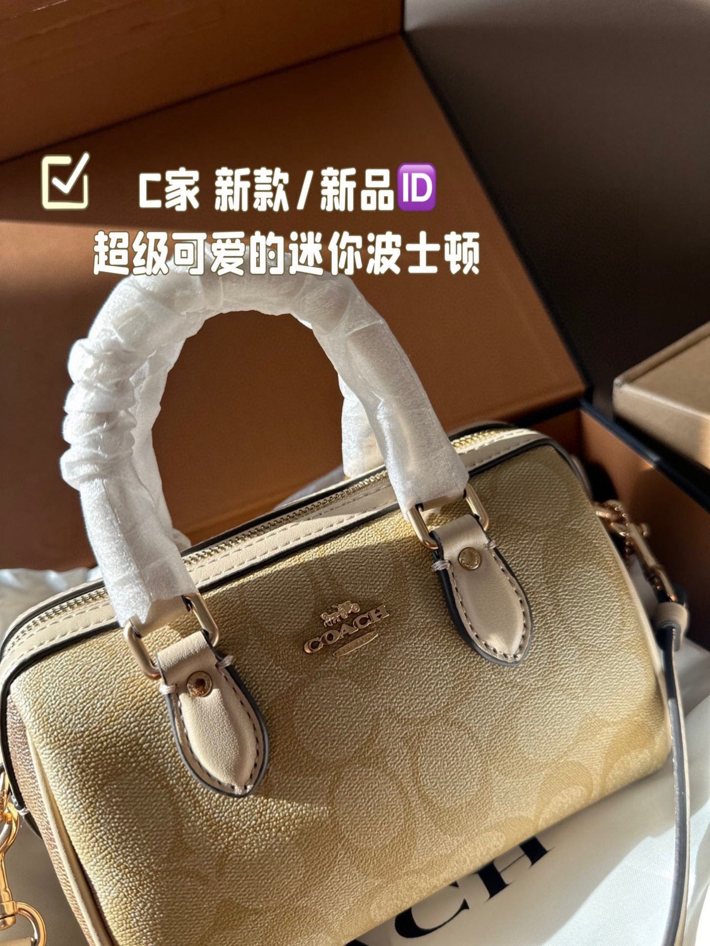 Coach New Mini Rowan Satchel - Blocked Signature Canvas Boston Pillow Bag (7"L x 4.75"H x 4"W) | Cute & Spacious Retro Y2K Crossbody for Sweet Edgy Girls