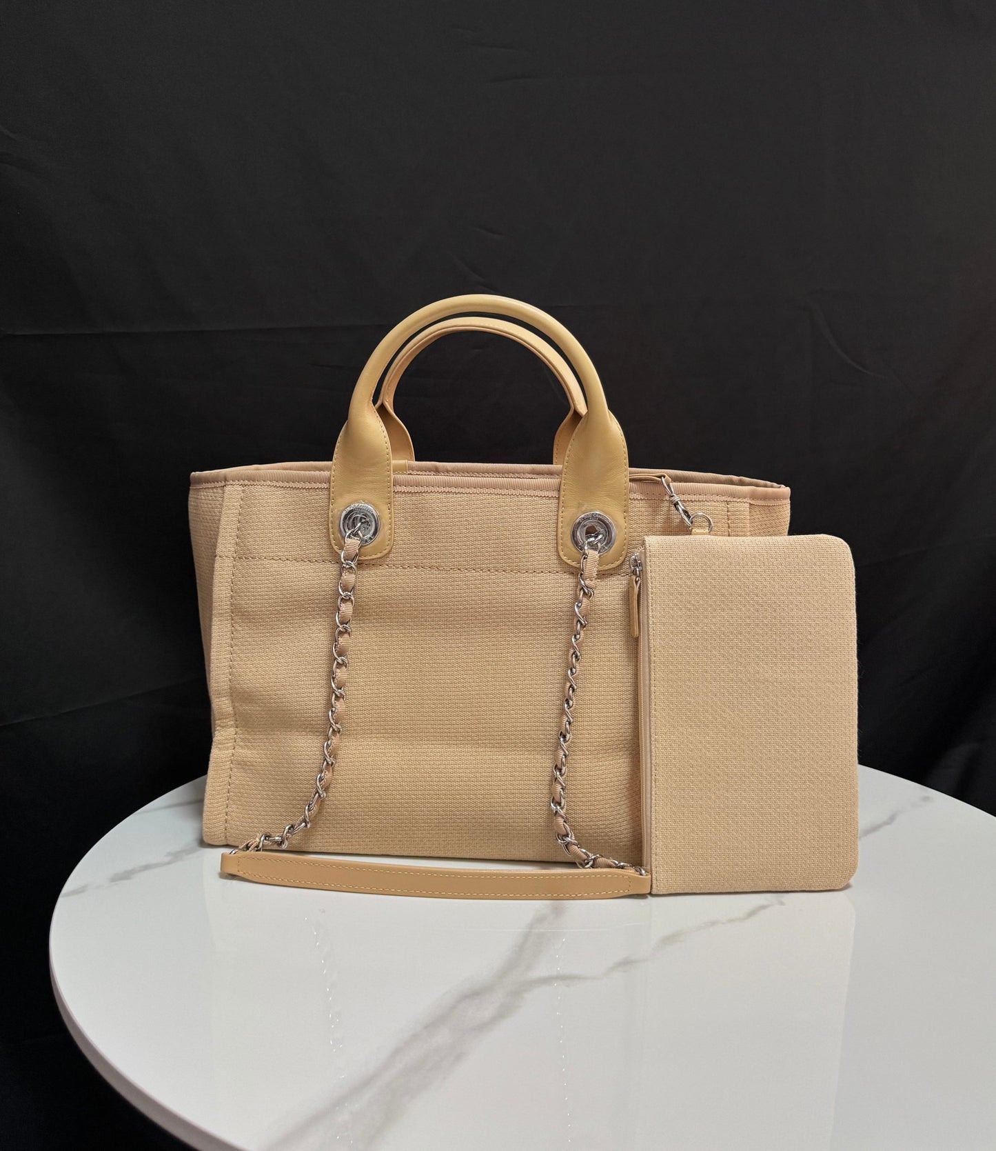Chanel Seasonal Canvas Shopper Tote | Lightweight Large Beach Bag for Travel & Daily Use