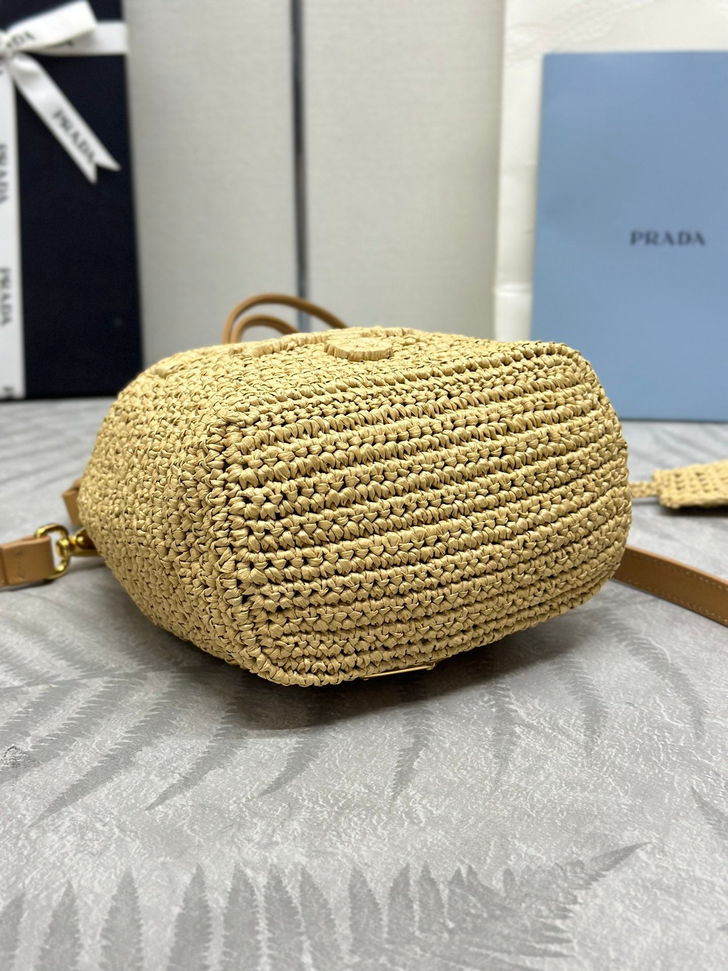 🎉 Handwoven Straw Bucket Bag - Boho Braided Design + 2 Adjustable Straps | 19cm Beach Summer Bag