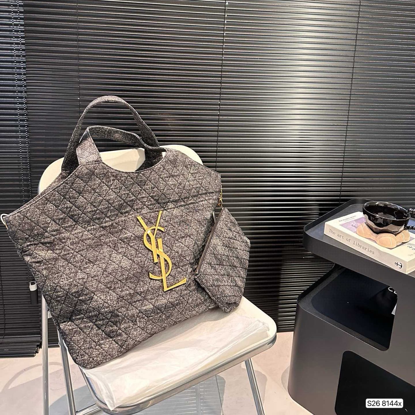 SAINT LAURENT ICARE Tote Bag | 38x34cm Effortless Edge | Signature Matte Logo & Luxe Leather
