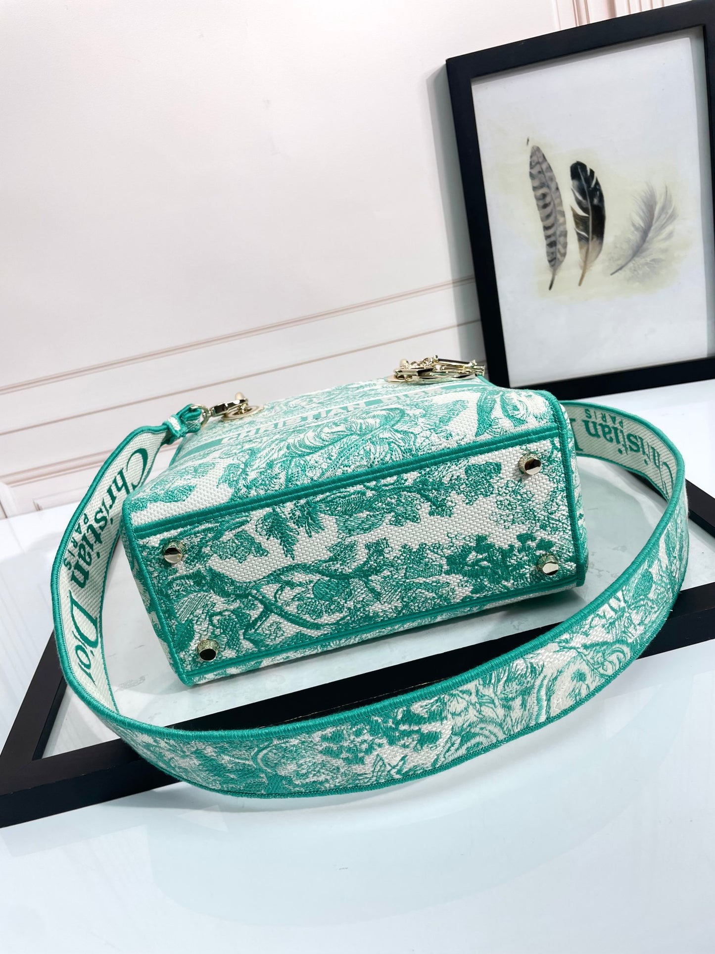 Dior Lady D-LITE Jungle Tiger Embroidery Bag - Pietro Ruffo Limited Edition with Magnetic Detachable Strap & D.I.O.R. Charms (Medium 24cm Collector's Piece)