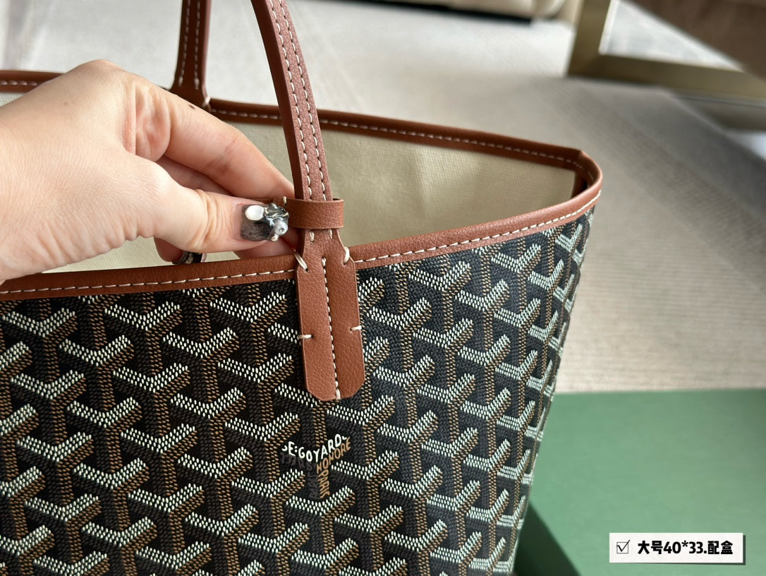 Luxury Goya Style Tote Bag Large Size 40x34x20cm Fashionable Durable Shopping Bag for Women Work Travel & Daily Use