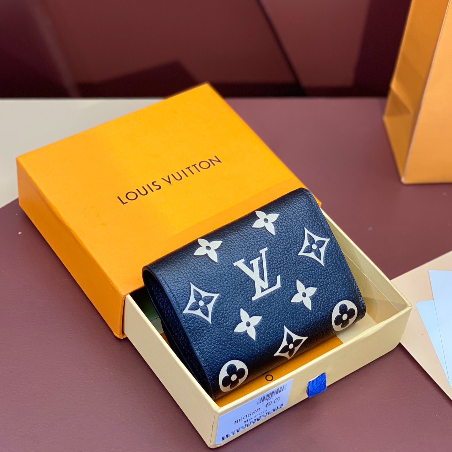 Louis Vuitton Monogram Empreinte Compact Wallet – Slim Leather Card Holder with Coin Pocket & 6 Card Slots | 12 x 9.5 x 2.5 cm