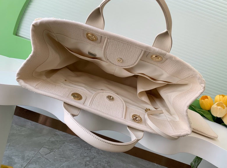 Chanel 25C Early Spring Limited Edition ๐น Beach Tote ๐๏ธ | Large Lemon Yellow ๐ | Surf-Inspired Design + Spacious | Ultimate Vacation Luxury