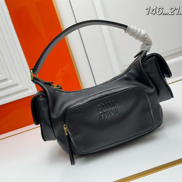 2023 Viral Celebrity Style·Imported Lambskin Multi-Pocket Crossbody Bag | Satin Lining Large Capacity | Sweet & Edgy Versatile