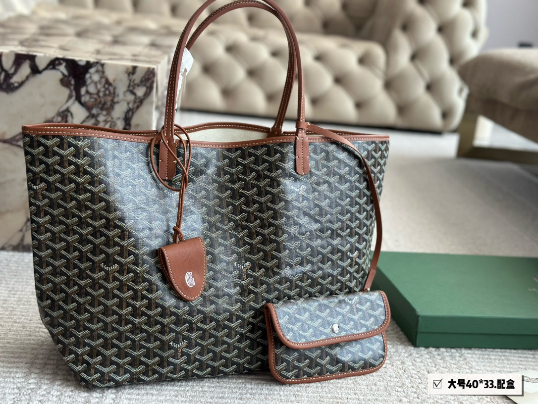 Luxury Goya Style Tote Bag Large Size 40x34x20cm Fashionable Durable Shopping Bag for Women Work Travel & Daily Use