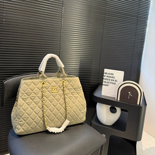 Chanel Denim Chain Bag | Adjustable Shoulder/Handheld Tote | Large Travel Bag 38cm × 27cm