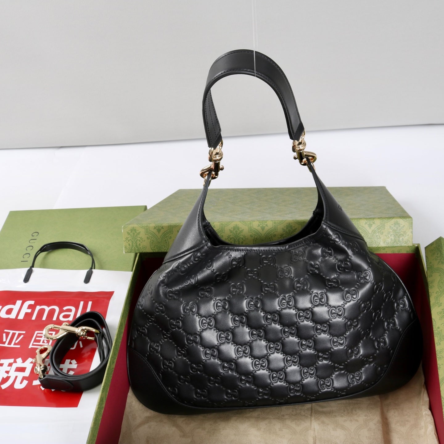 Gucci Body Double Lock Vintage Shoulder Bag｜Ankara Red GG Embossed Leather, 1950s Archival Design