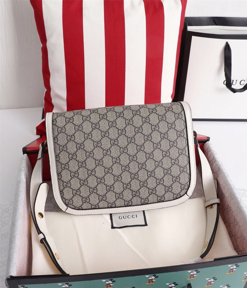 Gucci 1955 Vintage Saddle Bag - Natural Grain Leather, Timeless 25x18x8cm Design