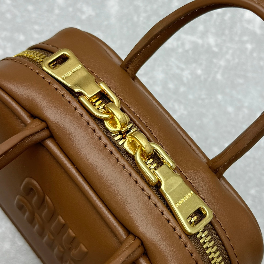 Brown MIU MI Style Mini Vanity Bag - Multiway Crossbody Belt Bag for Summer Layering