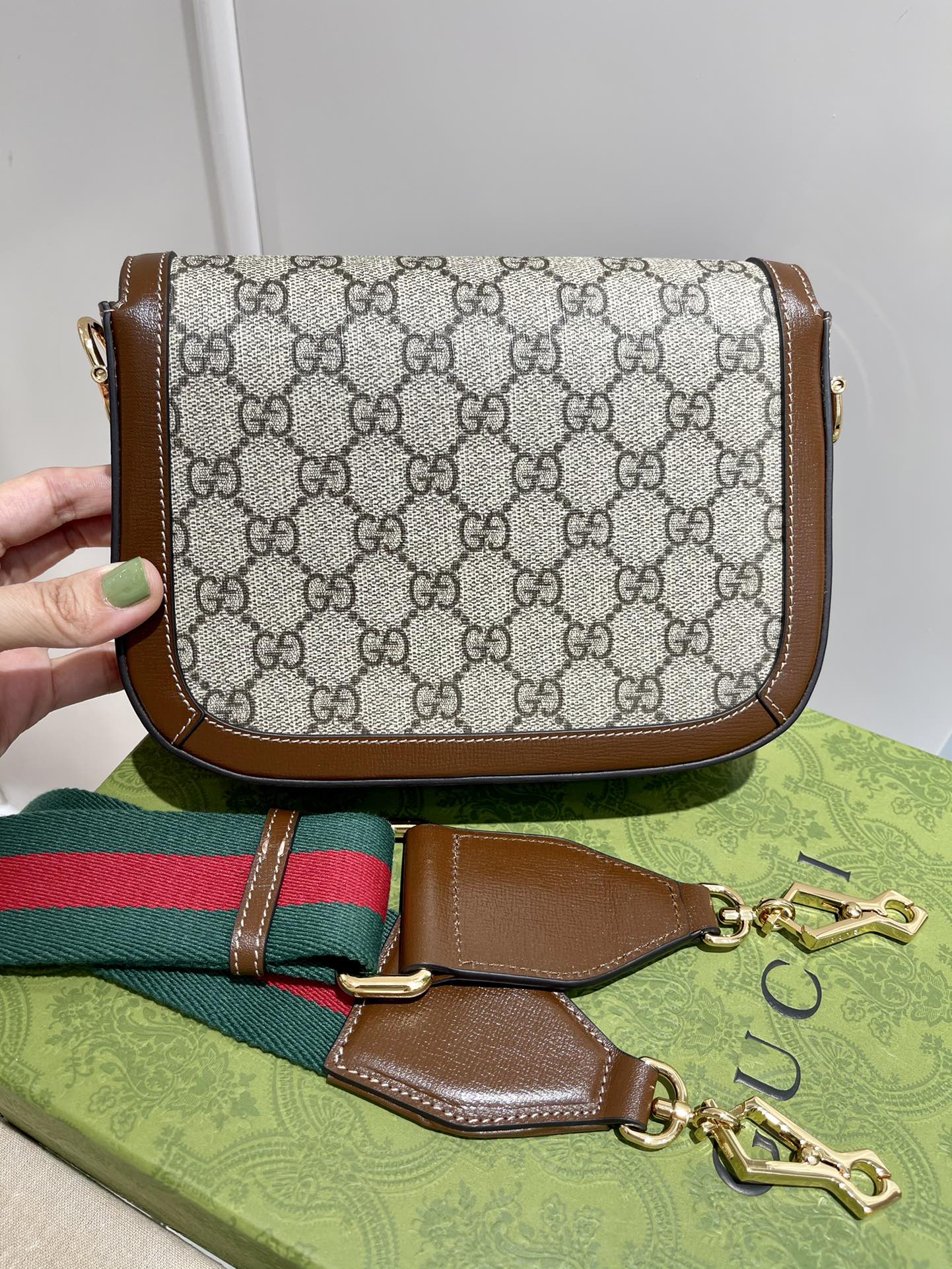 Gucci 1955 Mini Horsebit Bag – Vintage GG Canvas & Italian Leather 21x17cm Timeless Collector's Piece