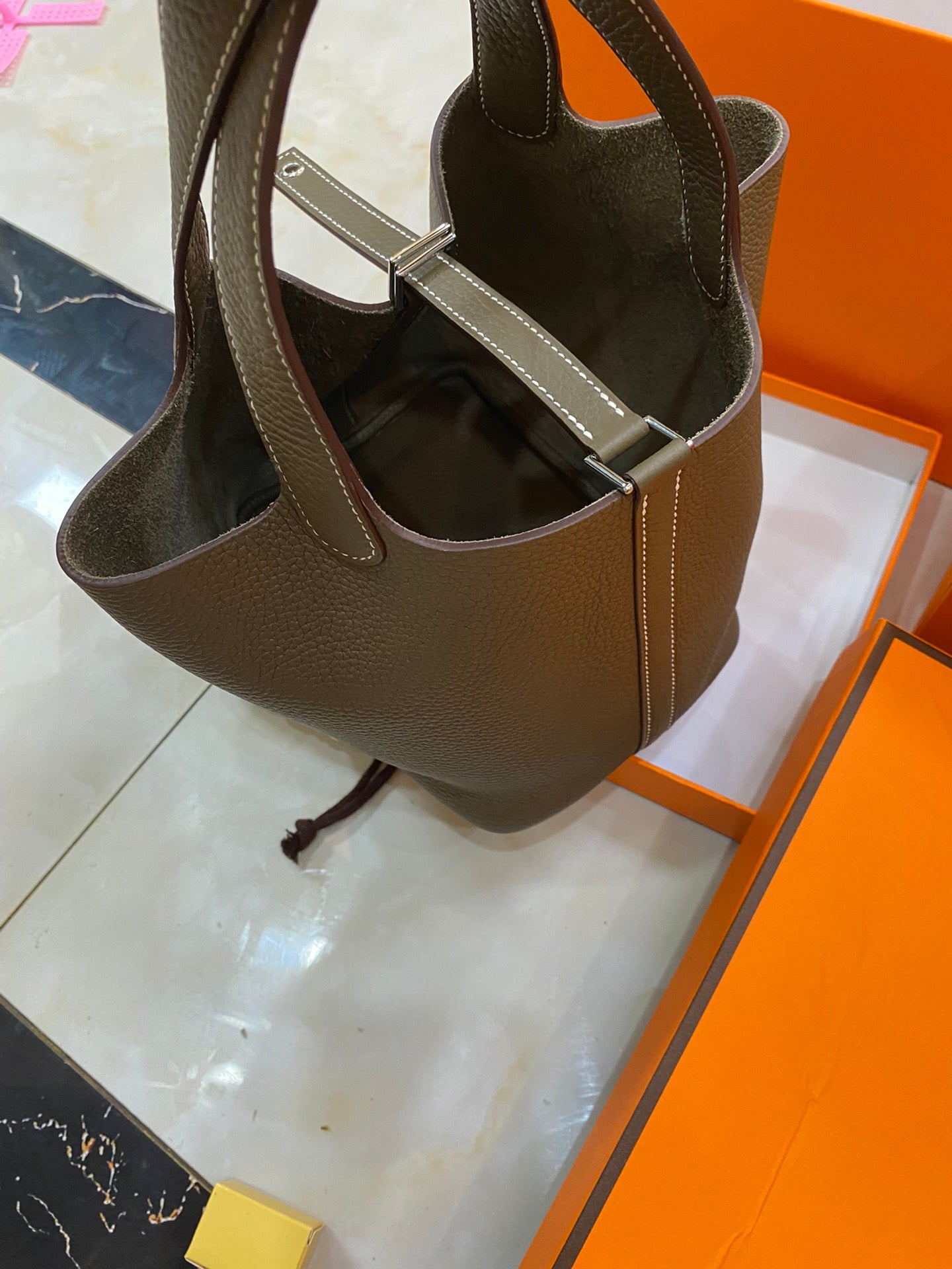 Hermès Picotin 18cm Etoupe Silver Hardware | Top-Grade Handcrafted Calfskin | Luxury Everyday Tote Bag