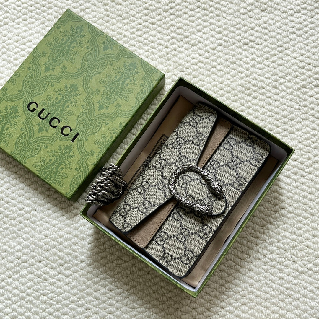 Gucci Dionysus Mini Bag – 16.5x10cm Iconic Size, Calfskin & Tiger Buckle, Entry-Level Street Style Icon