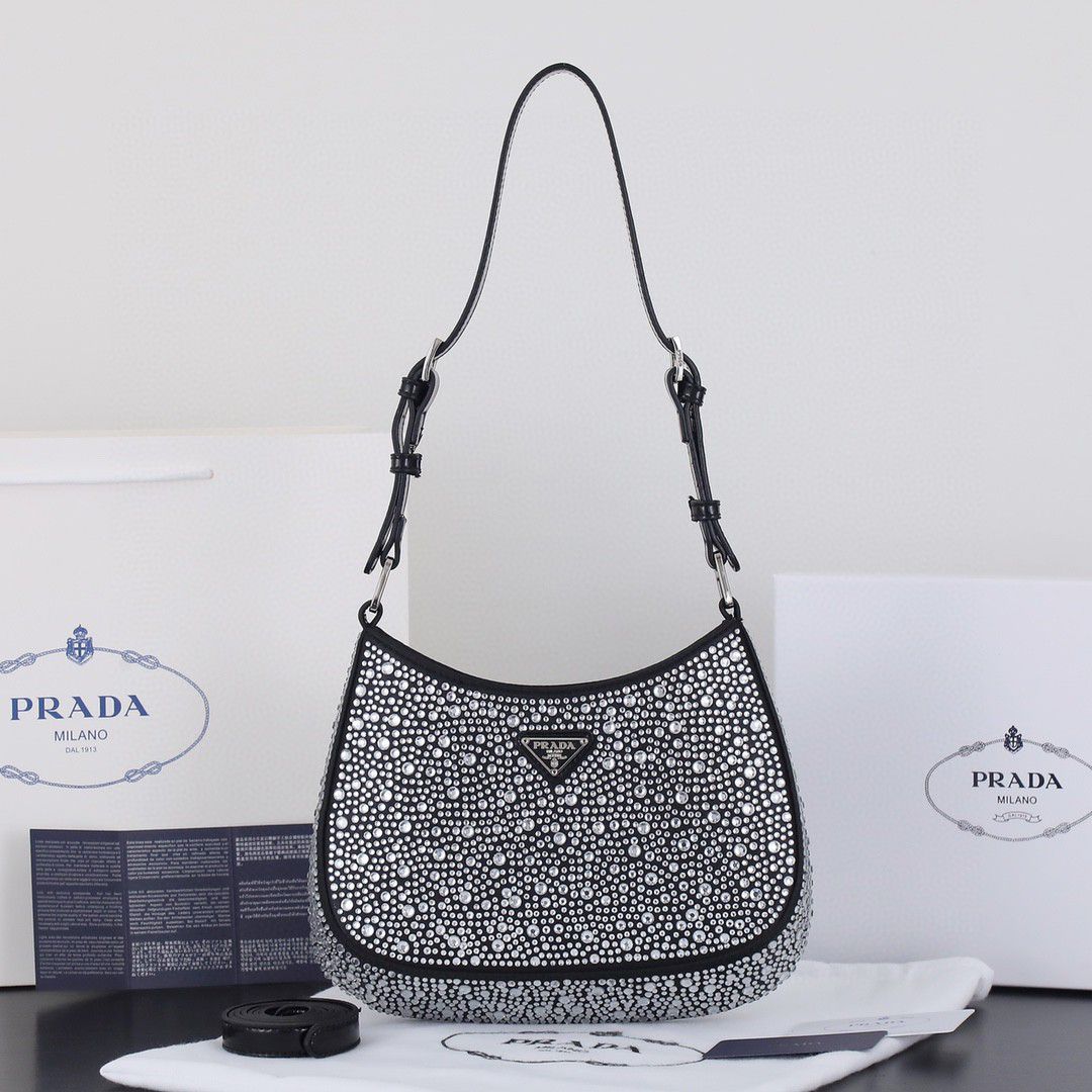 ADA SS21 New Arrival Full Crystal-Embedded Glittering Hobo Bag 22×18×5cm | Bling Night Party Statement Purse