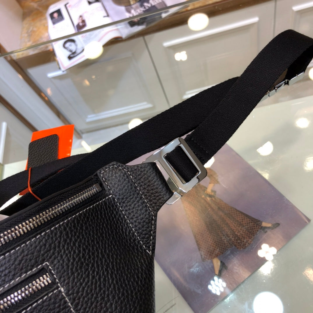 Hermès 2023 New Crossbody Bag 33x18x2cm | Original Calfskin Premium Zipper Double Pocket