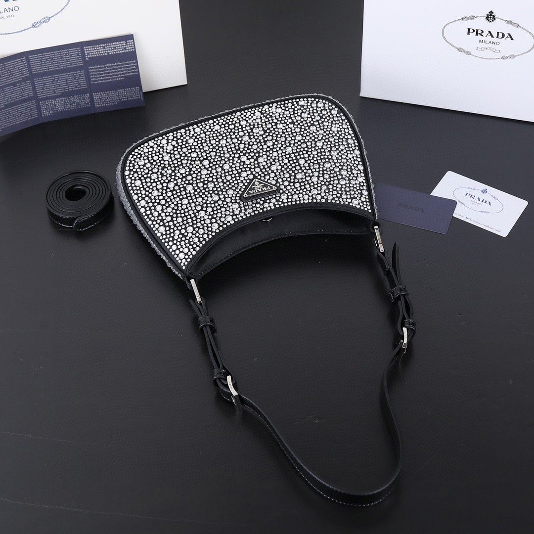 ADA SS21 New Arrival Full Crystal-Embedded Glittering Hobo Bag 22×18×5cm | Bling Night Party Statement Purse