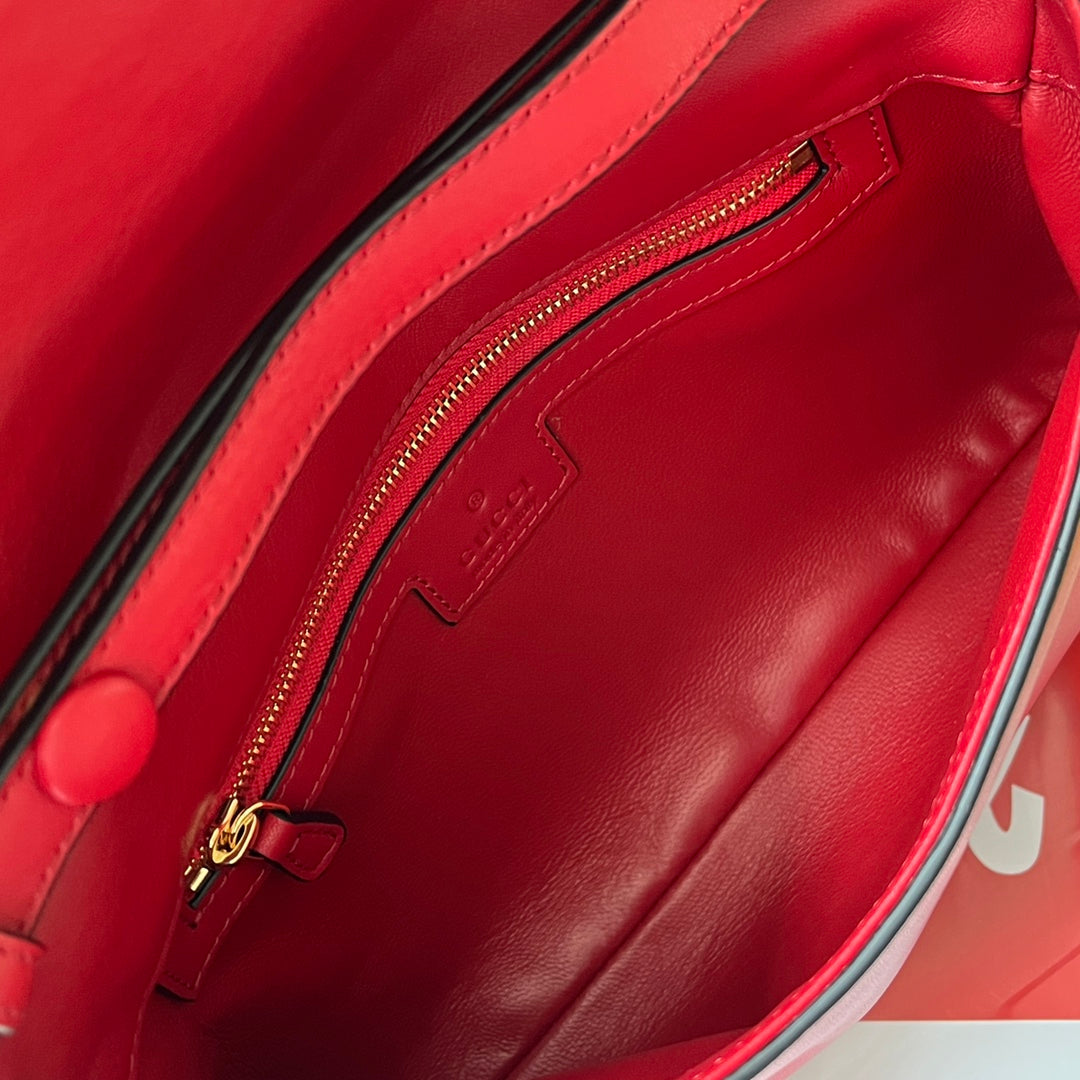 GUCCI Blondie White Interlocking GG Chain Shoulder Bag | Genuine Leather w/ Dual Adjustable Straps | 2023 New Vintage Style