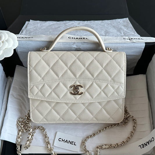 Chanel 25C Mini Backpack | Cream & Champagne Gold | France Hass Original Caviar-grained Calfskin | ZP-Grade Champagne Gold Hardware | Exclusive Release