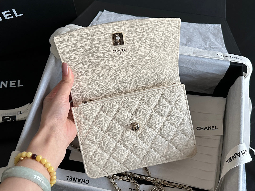 Chanel 25C Mini Backpack | Cream & Champagne Gold | France Hass Original Caviar-grained Calfskin | ZP-Grade Champagne Gold Hardware | Exclusive Release
